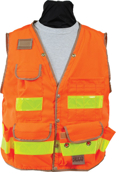 SECO 8069 Series Survey Vest Class 2 Fluorescent Orange