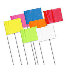 FS Straight 23 Inch Stake Flags 5 x 6 Inch (1000 pcs) CLEAR